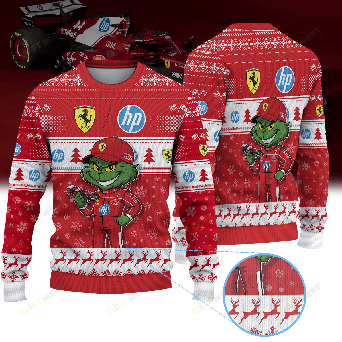SF × Green Monster Christmas Sweater 1
