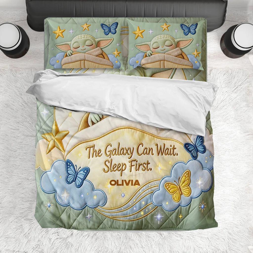 Personalized The Force Bedding Set - Custom Name Galaxy Quilts Blanket & Pillowcase