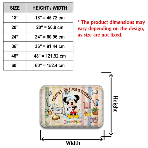 Personalized Mouse & Friends Rug – Custom Name Non-Slip Tufted Rug