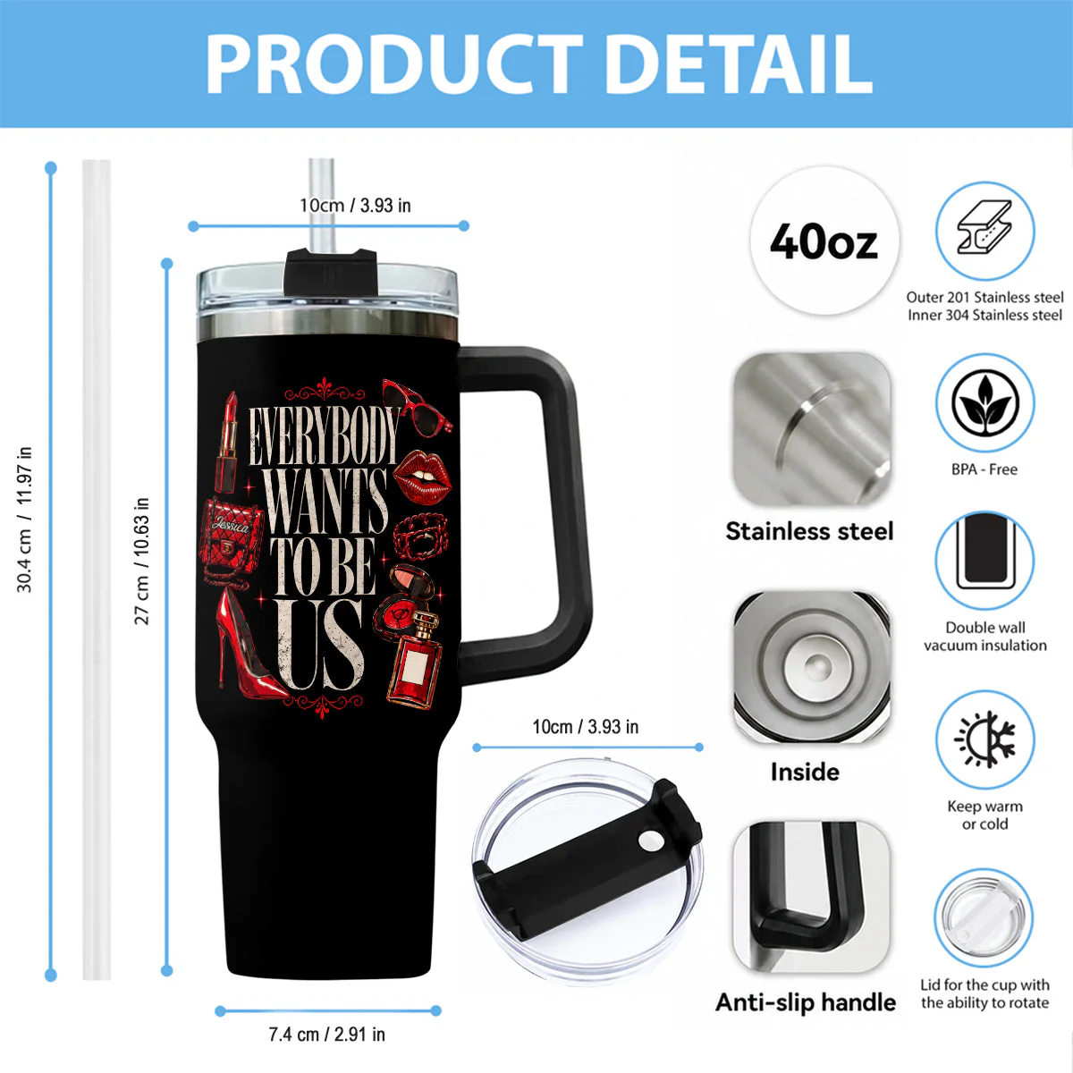 Everybody Wants To Be Us - Personalized Insulated Tumbler