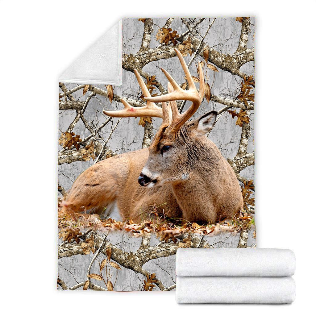 Lying Deer Fleece Blanket