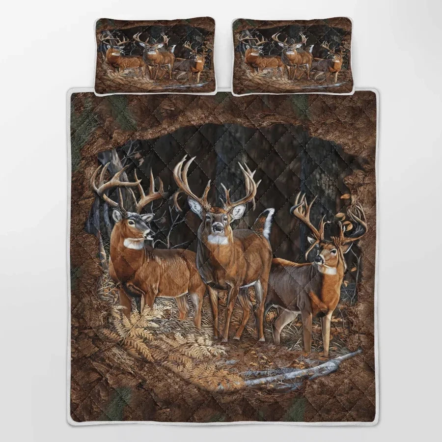 Deer Hungting Q2 Quilt Bedding Set