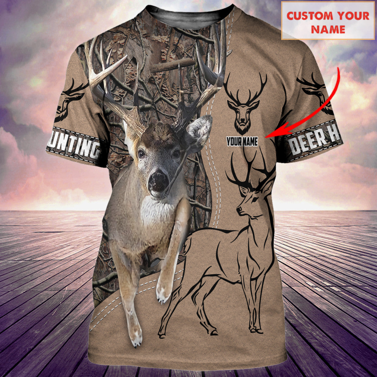 Personalized Name Deer Hunting Q2 All Over Printed Unisex Shirt