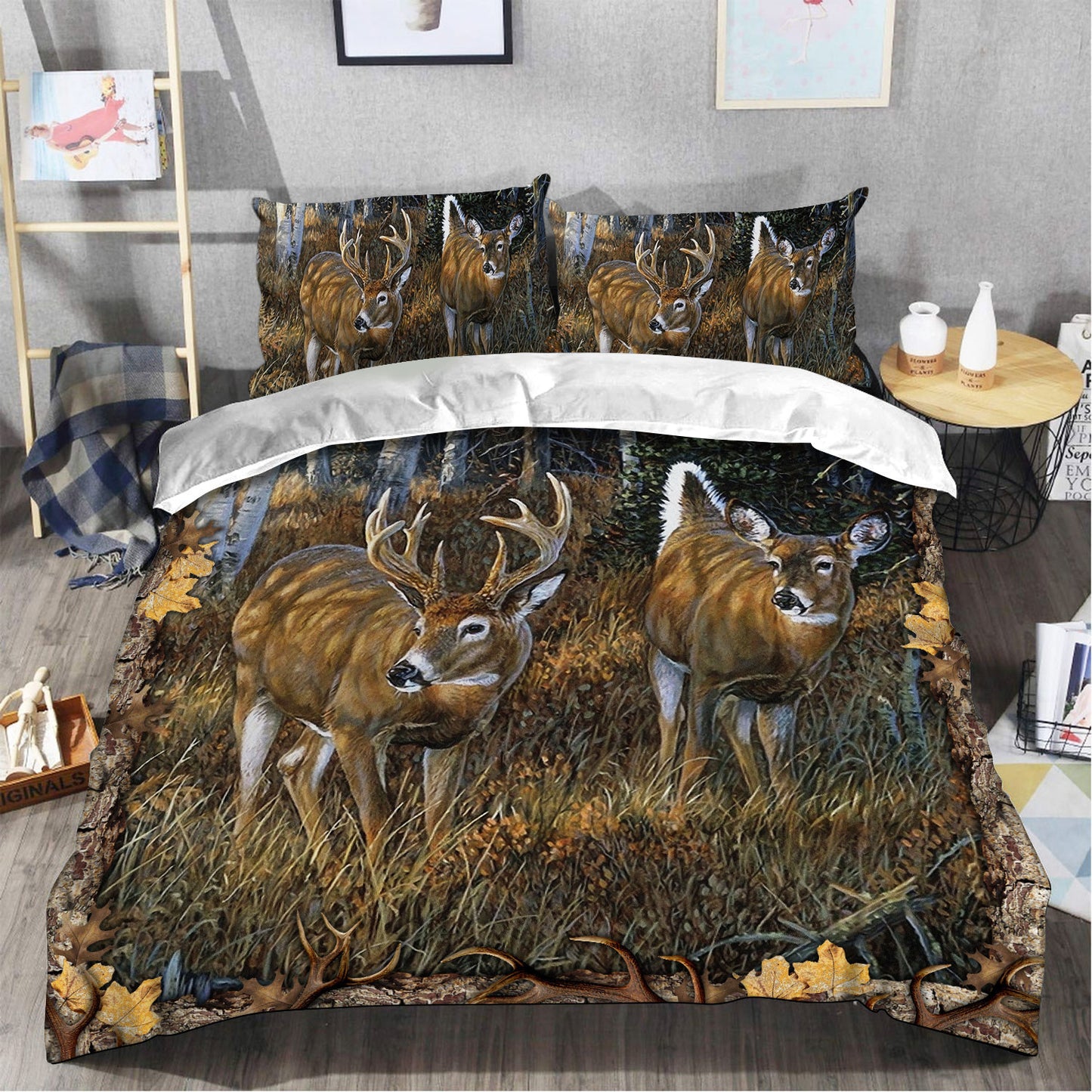 Deer Hunting Forest 3 All Over Printed Bedding Set