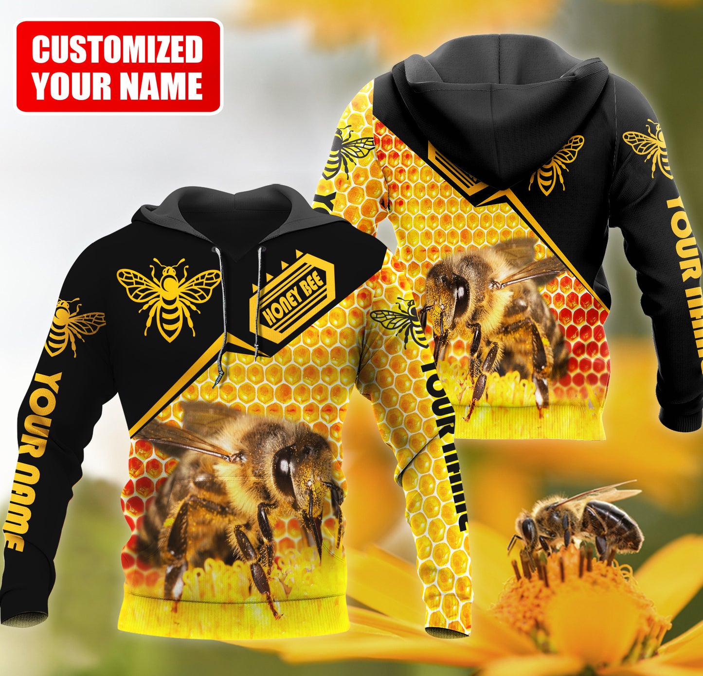 Personalized Name Honey Bee 3 All Over Printed Unisex Shirt Q110101