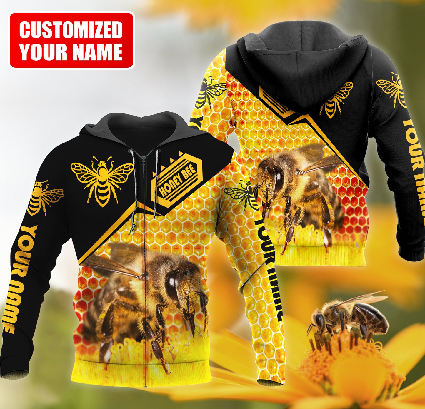 Personalized Name Honey Bee 3 All Over Printed Unisex Shirt Q110101