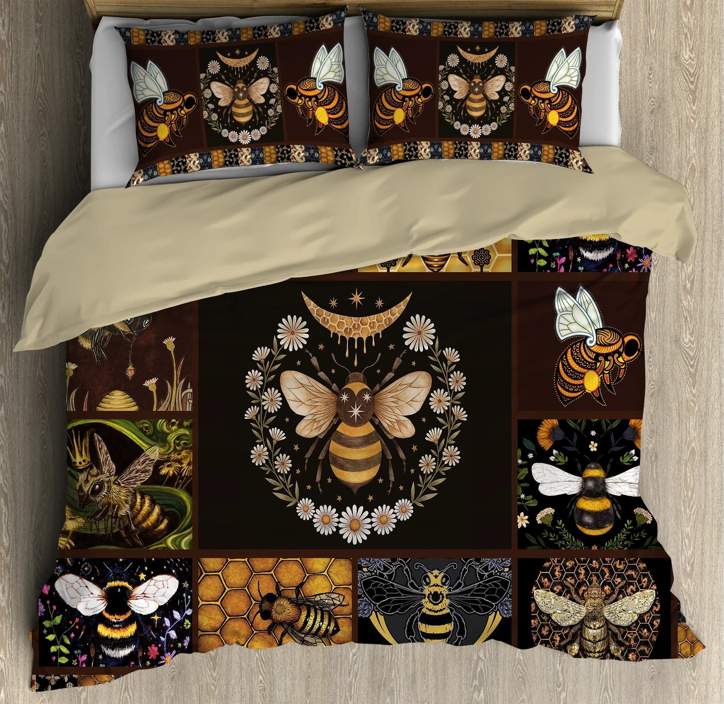 Honey Bee The Queen All Over Printed Bedding Set