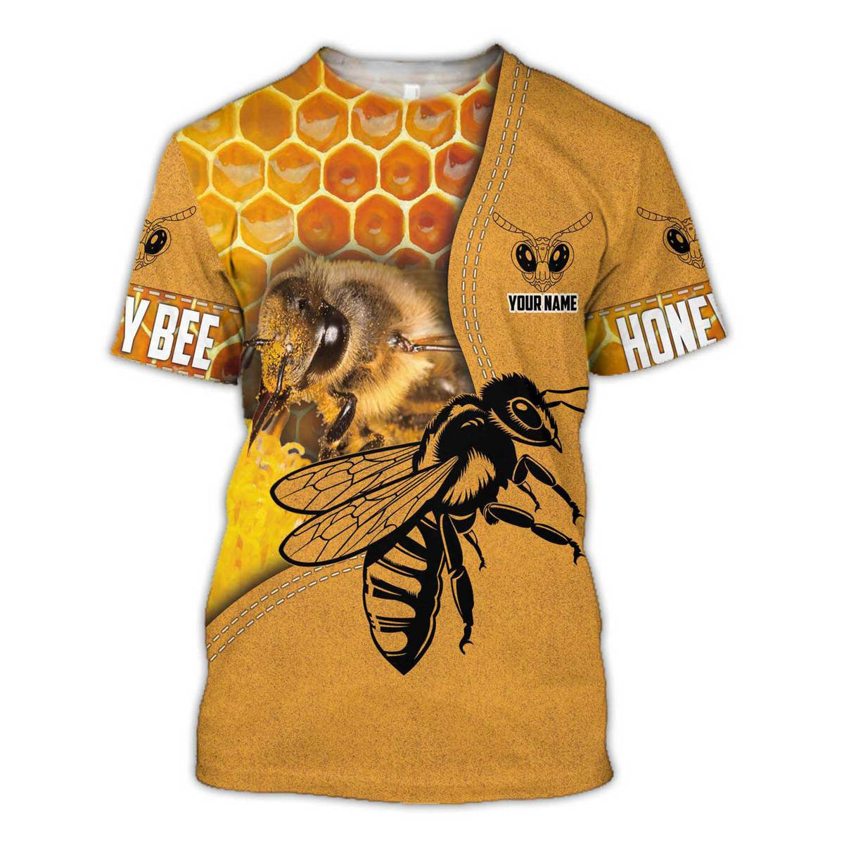 Personalized Name Honey Bee All Over Printed Unisex Shirt