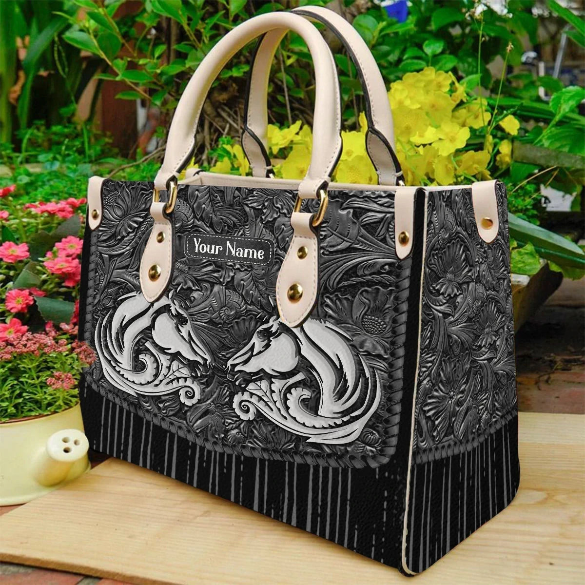 Horse Personalized Leather Handbag AK63