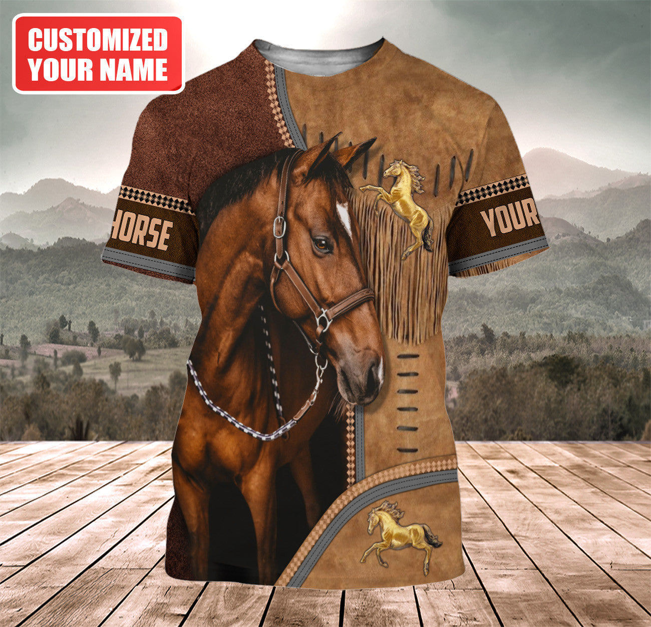 Personalized Name Love Horse Q4 All Over Printed Unisex Shirt