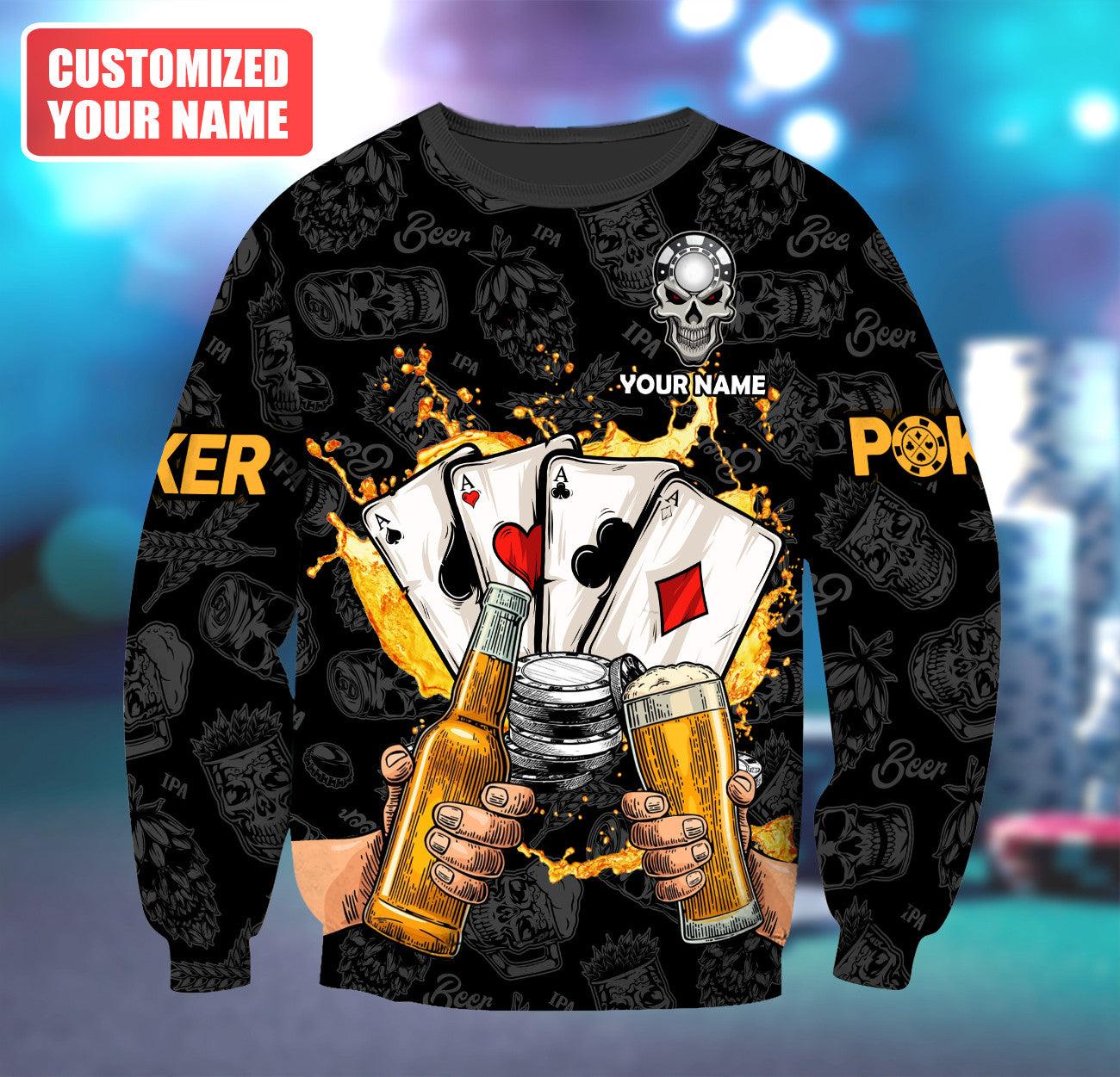 Personalized Name Poker Beer All Over Printed Unisex Shirt Q170501