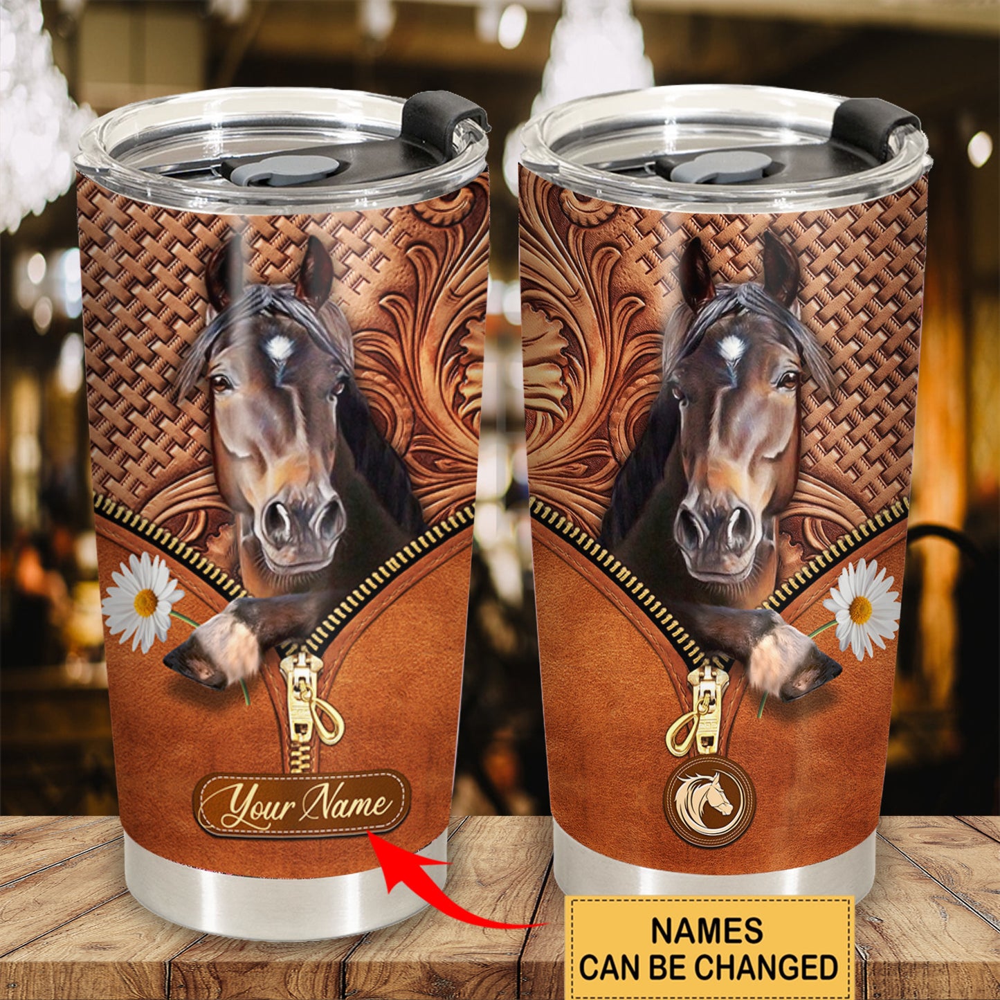 Personalized Name Horse Q3 Tumbler 20oz 30oz Cup