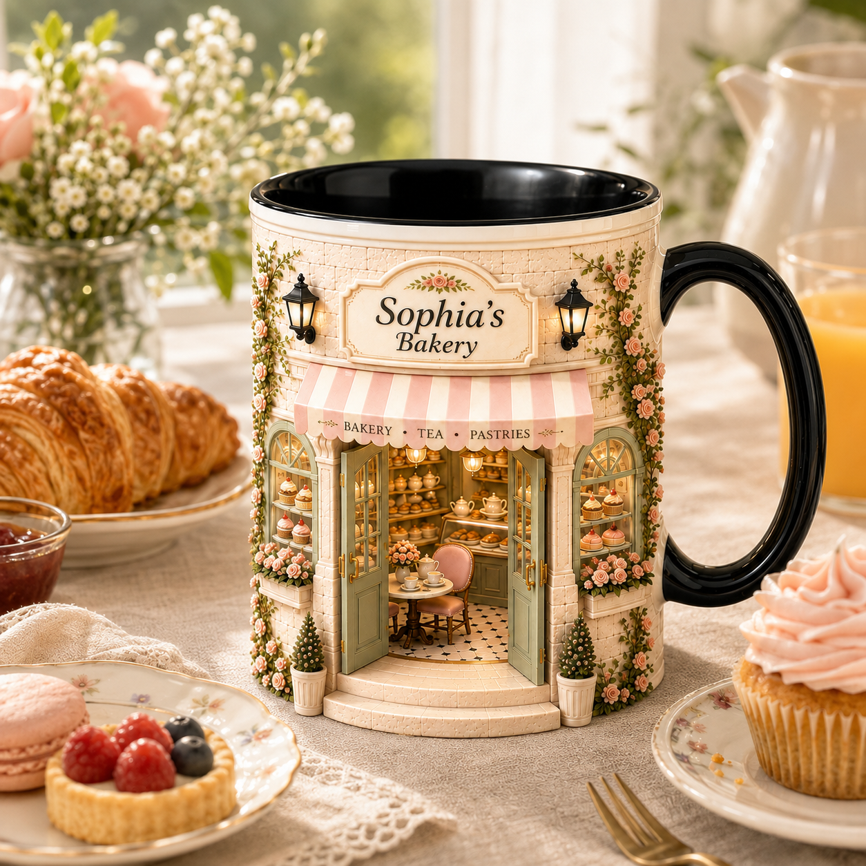 Personalized Baking Lover Mug – Custom Bakery Coffee Mug with Name