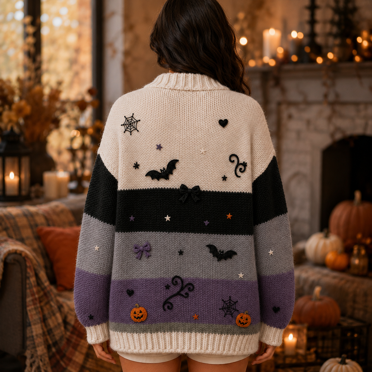 Personalized Halloween Nightmare Friends For Her - Custom Name Cardigan