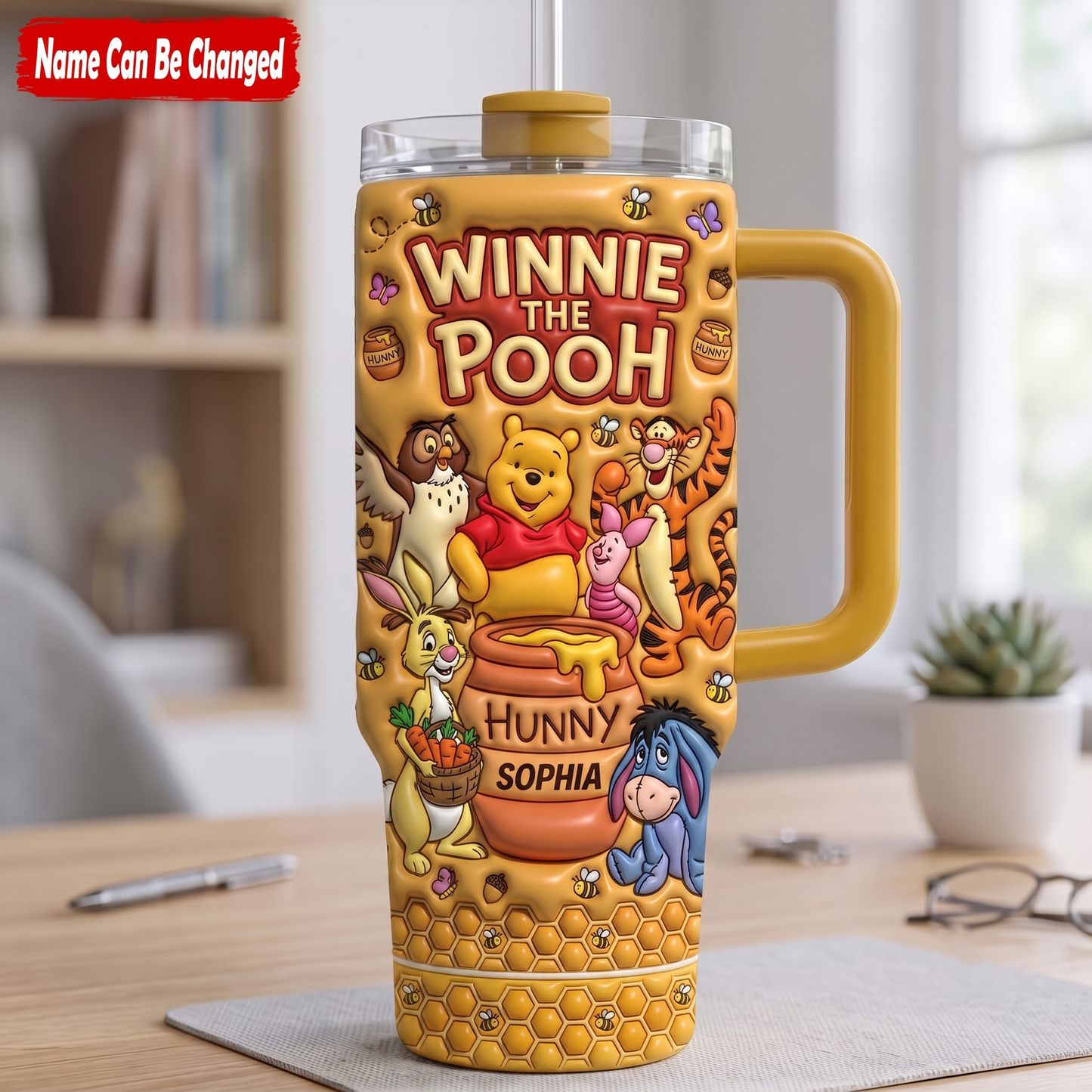 Personalized Honey Bear Tumbler with Custom Name – Cute Friendship Gift