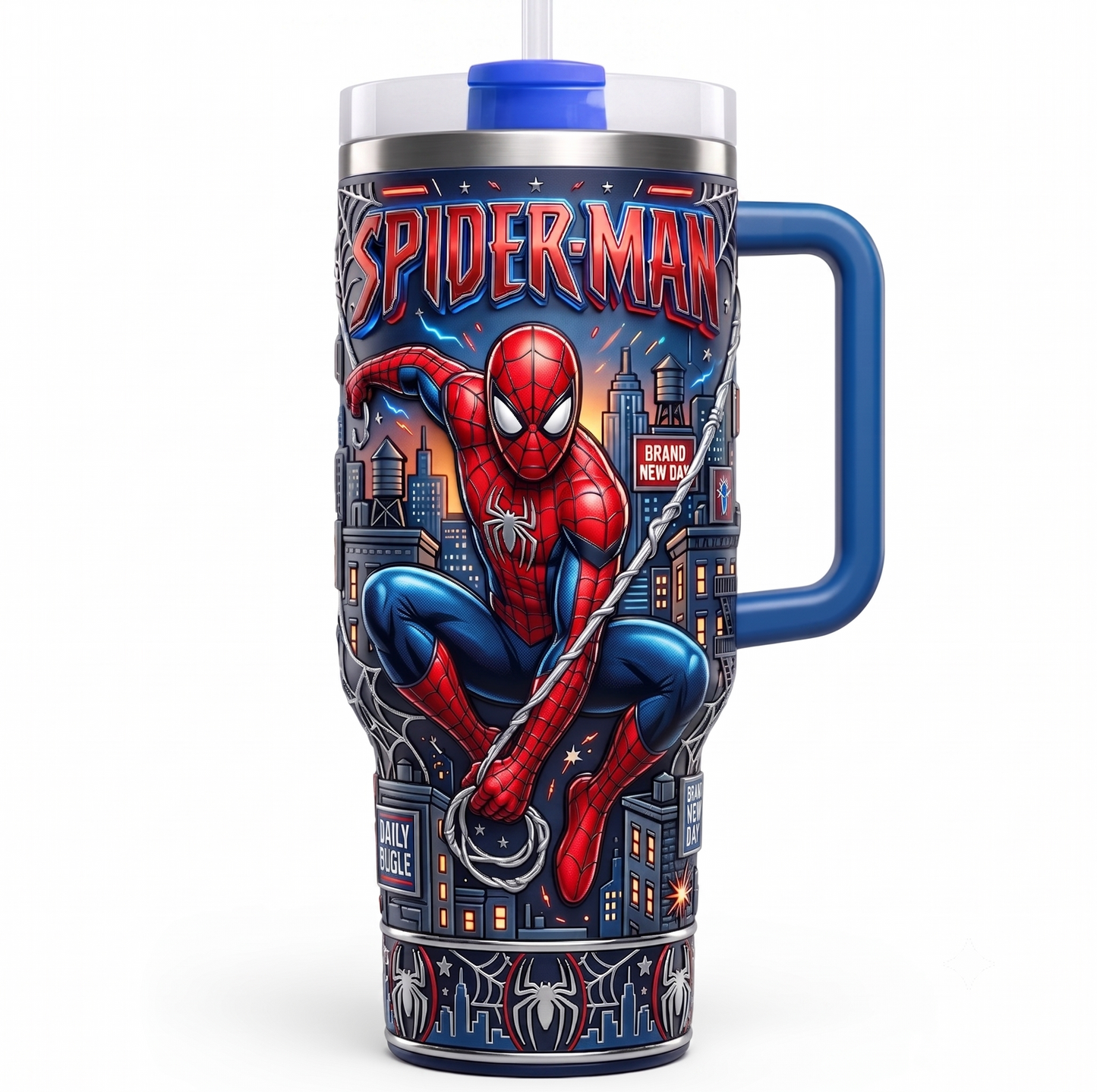 Spider Superhero Tumbler with Handle – Comic City Hero Tumbler Gift for Superhero Fans