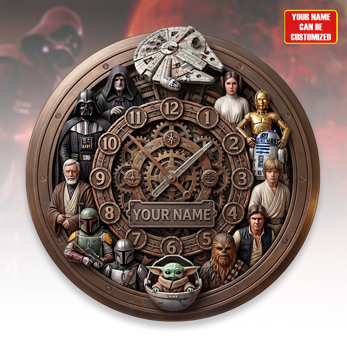 Galaxy Force - Personalized The Force 3D Visual Effect Acrylic Wall Clock