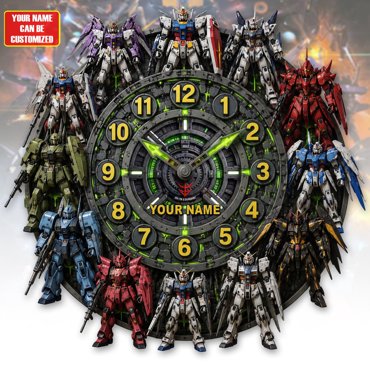 Mecha Legends Acrylic Hanging Wall Clock - Personalized Gifts For Anime Lovers