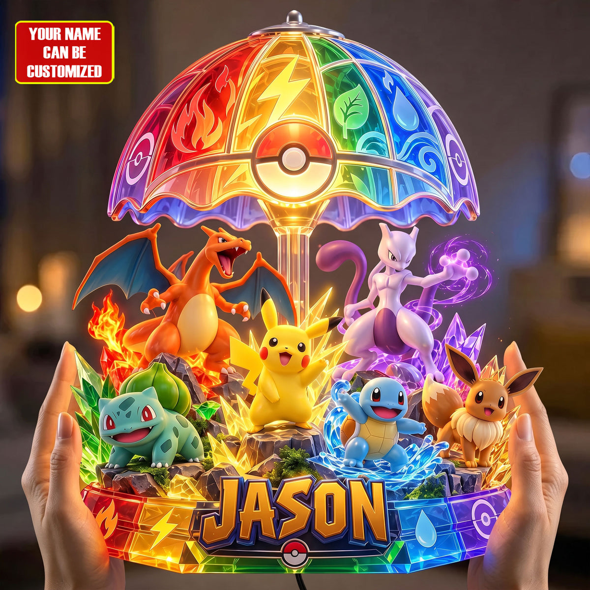 Elemental Monster Adventure - Personalized Fantasy Creature Acrylic LED Night Light
