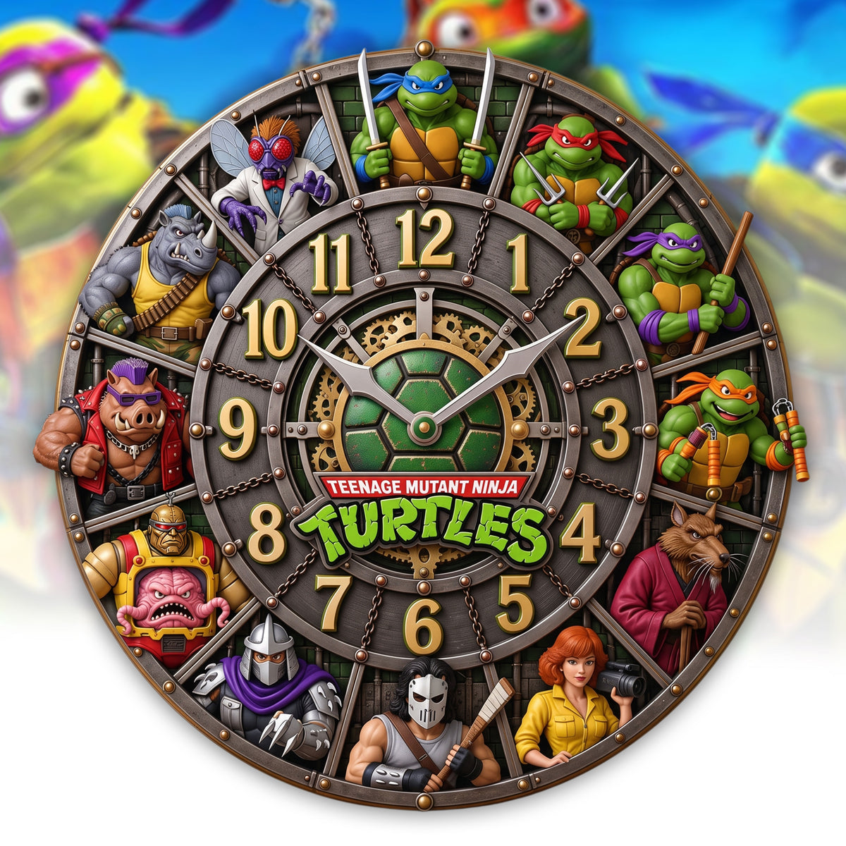 Mutant Turtle Heroes Acrylic Hanging Wall Clock - Personalized Gifts For Heroes Lovers