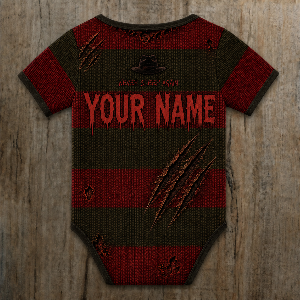 Customized Halloween Horror Jersey , Baby Rib Bodysuit Sizes