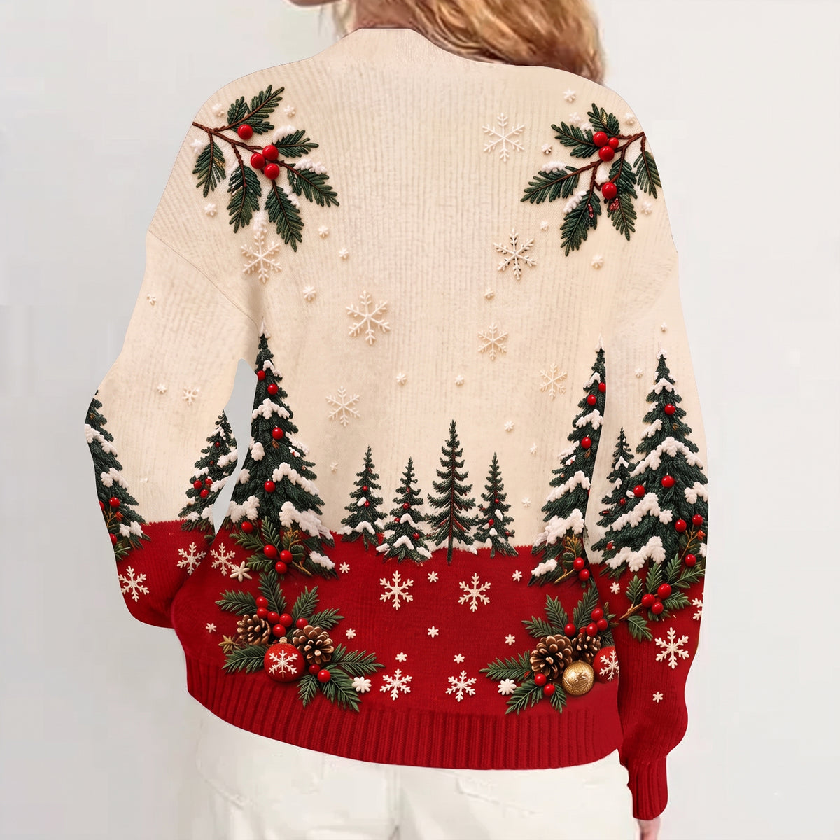 Cozy Holiday Best Friends - Personalized Knitted Christmas Cardigan