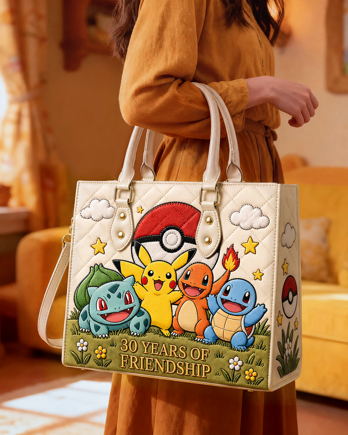 Cute Monster Friends Leather Bag - Personalized Gifts For Movie Fans