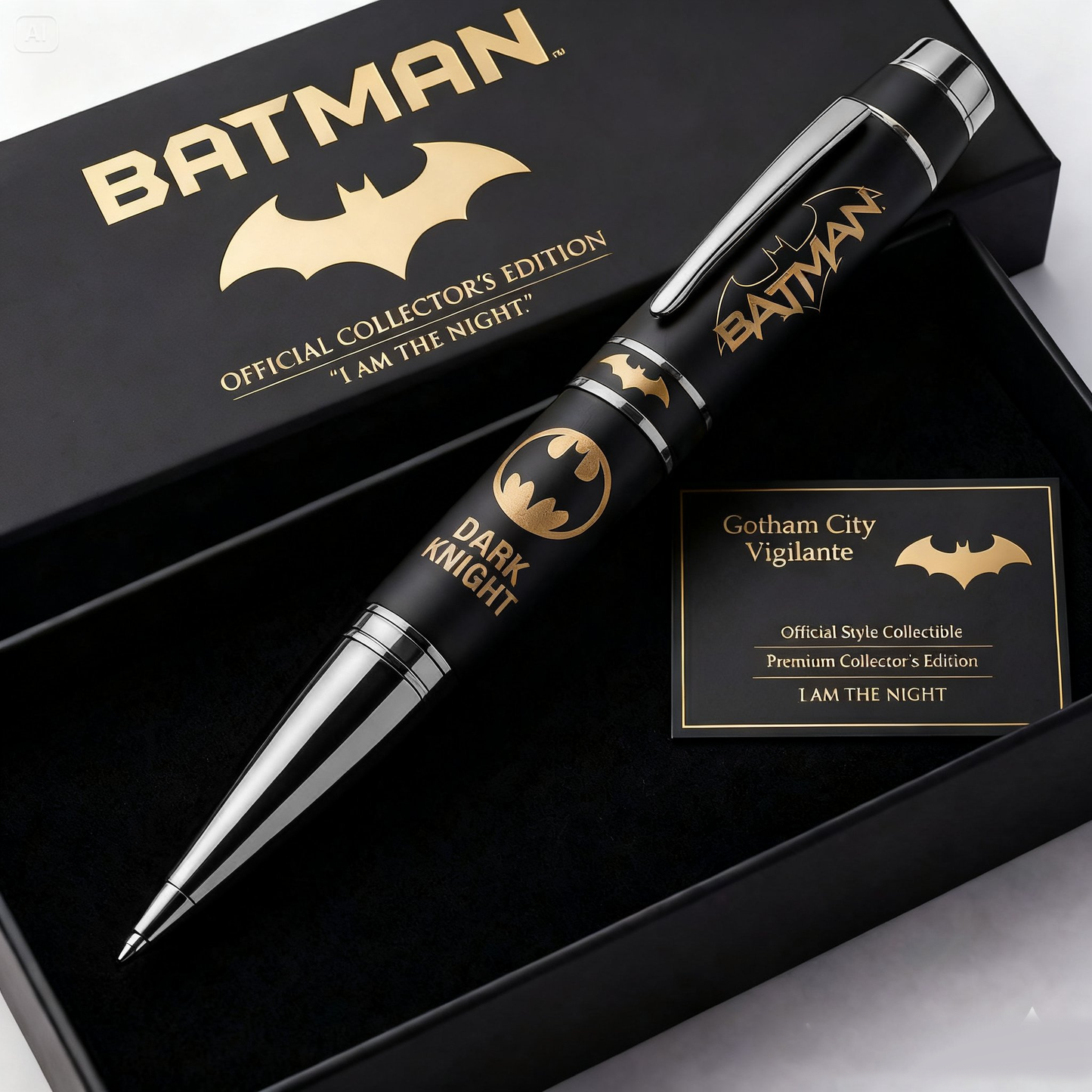 Gothic Bat Symbol – Luxury Hero Style Writing Pen Gift for Fans