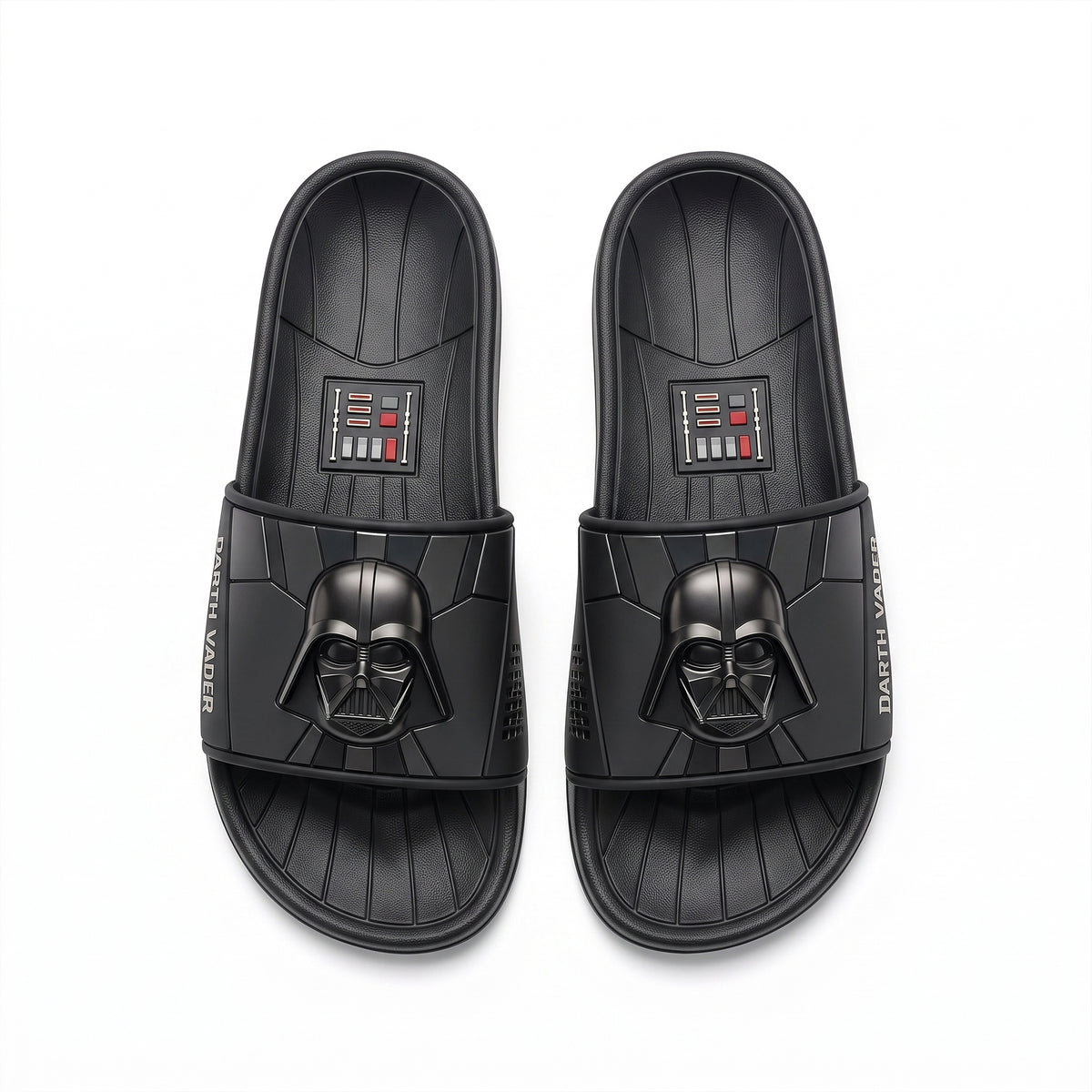 Dark Galactic Lord Leather Sandals – Black Sci-Fi Empire Slides