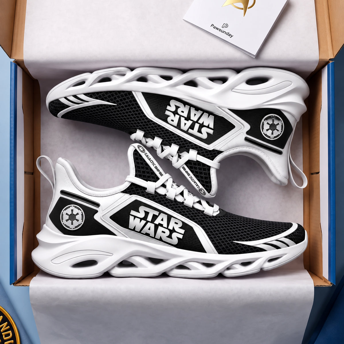Dark Galactic Empire Chunky Sneakers – Black Sci-Fi Command Shoes