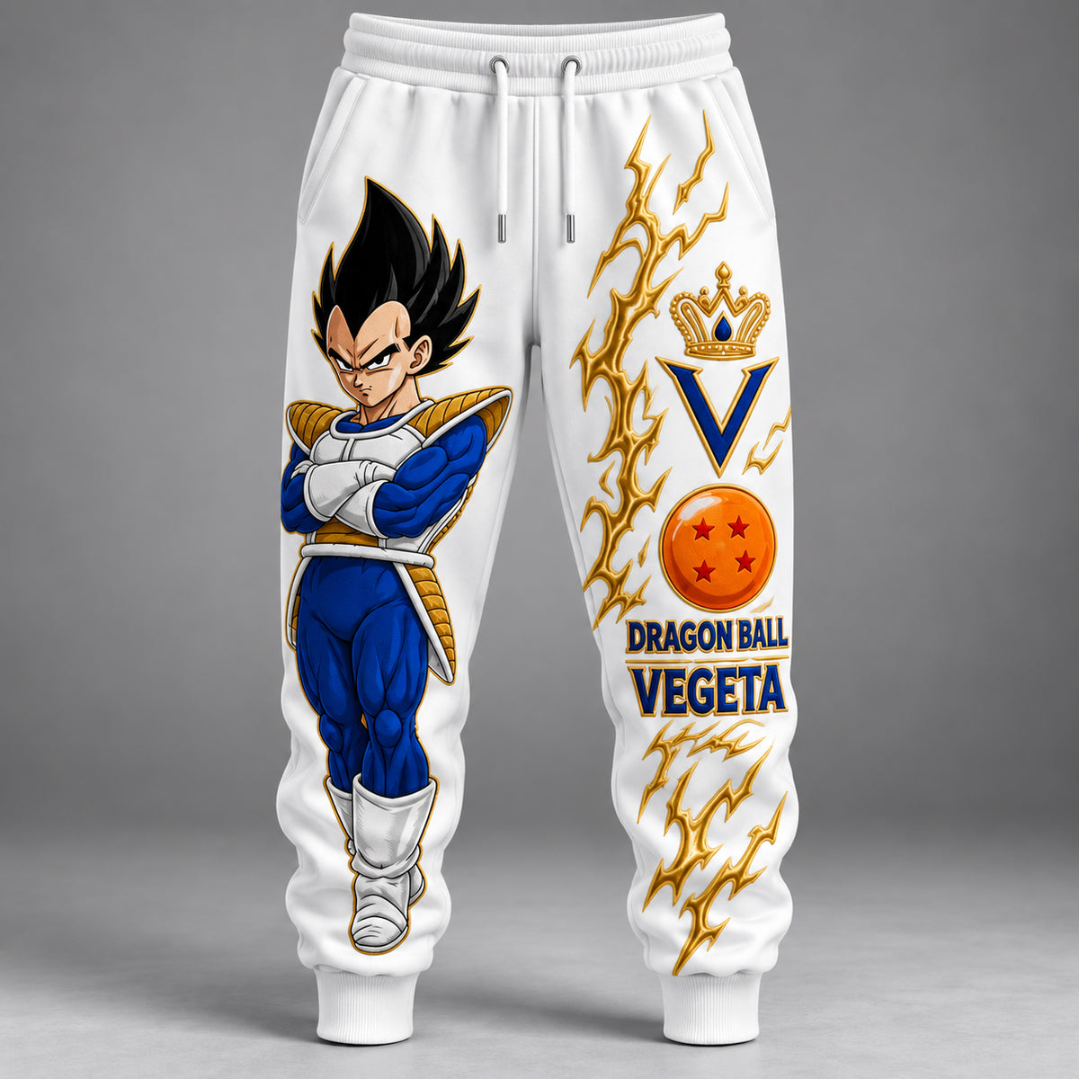 Anime Warrior Hoodie & Sweatpants Set – Blue White Lightning Graphic Tracksuit