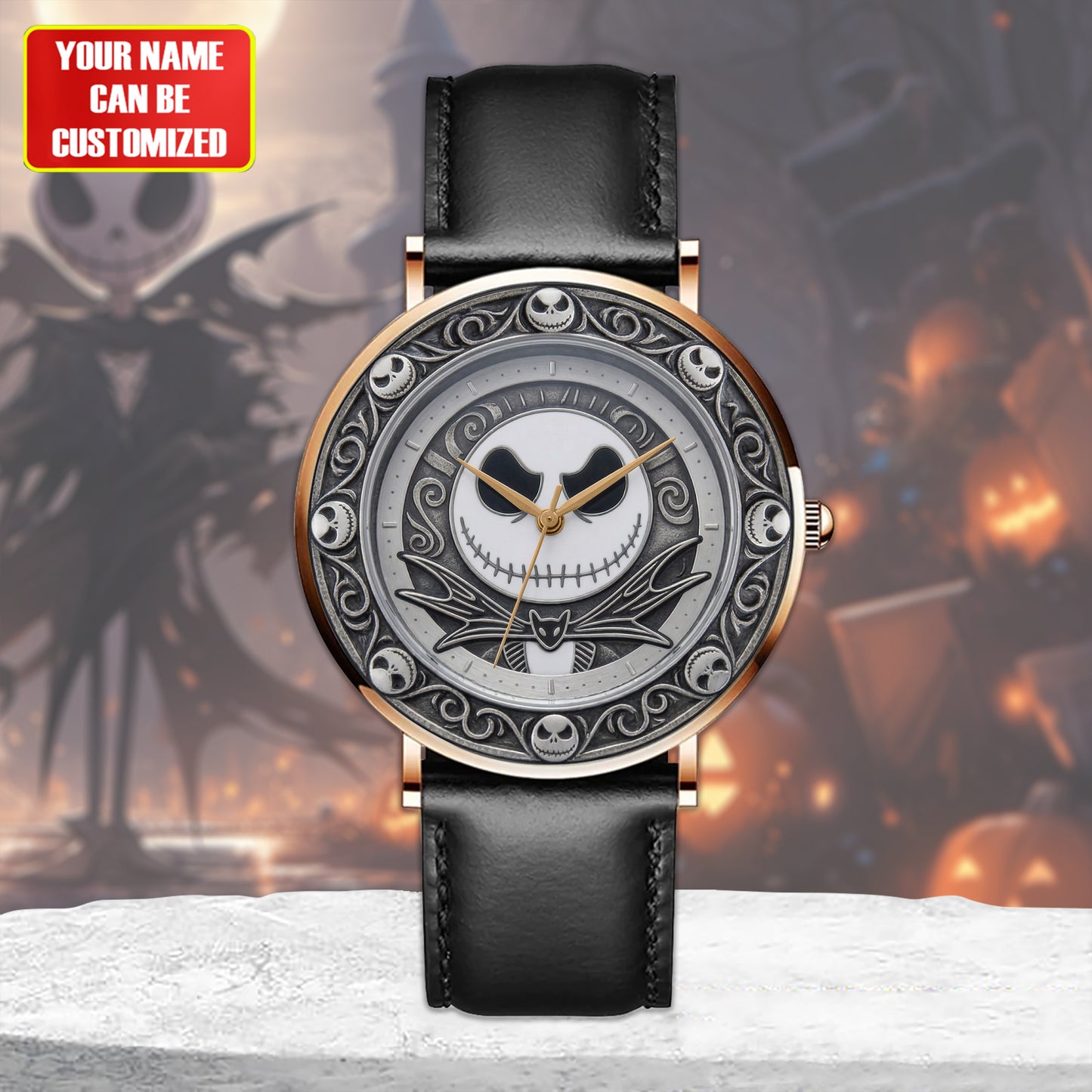 Spooky Lovers - Personalized Nightmare Hand Watch, Gift For Movie Fans