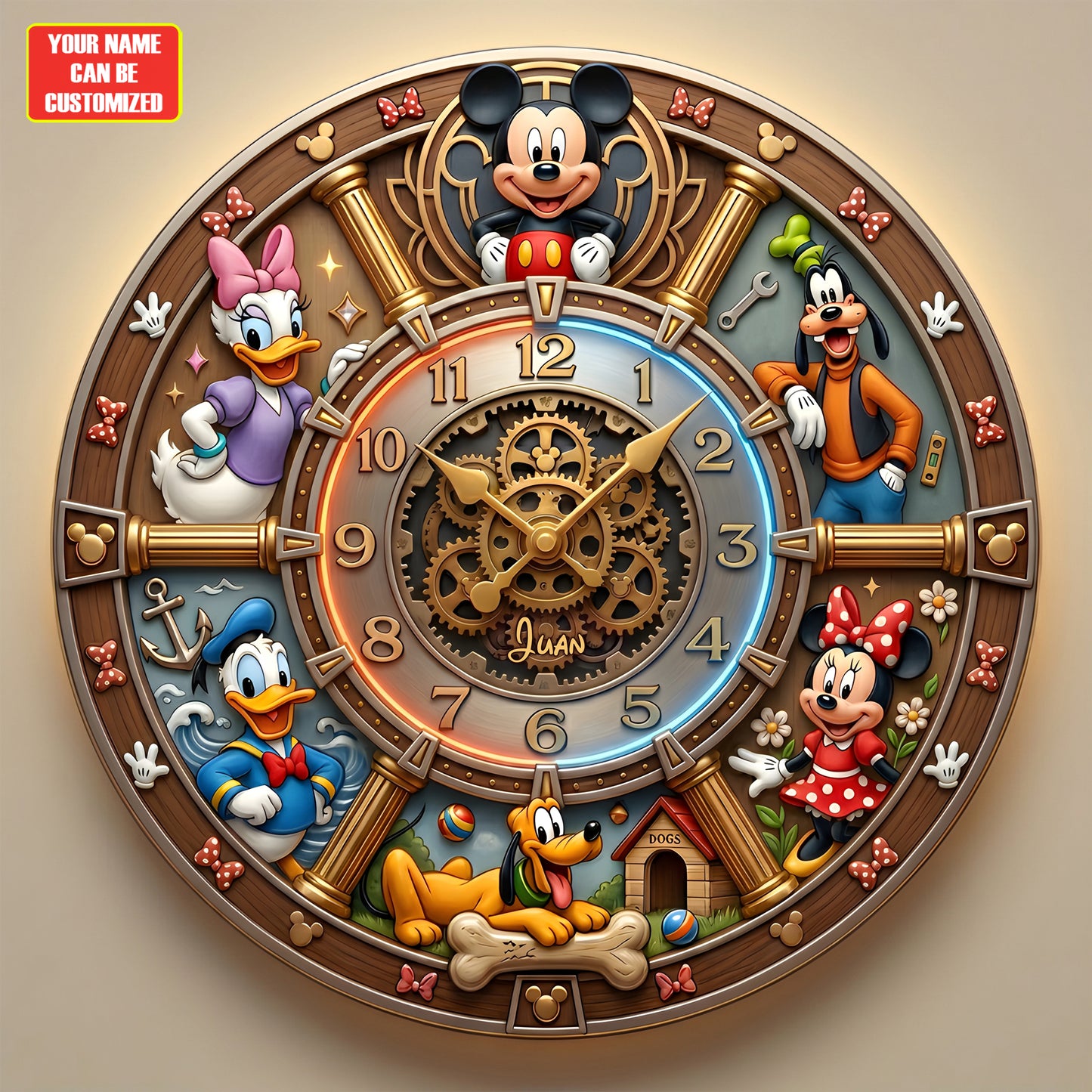 Friends - Personalize Mouse 3D Visual Effect Acrylic Wall Clock