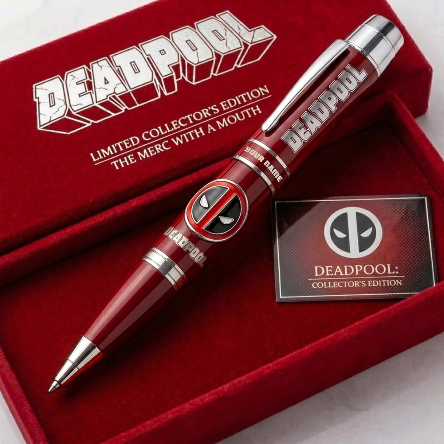Red Antihero - Personalized Masked Mercenary Collector Ballpoint Pen