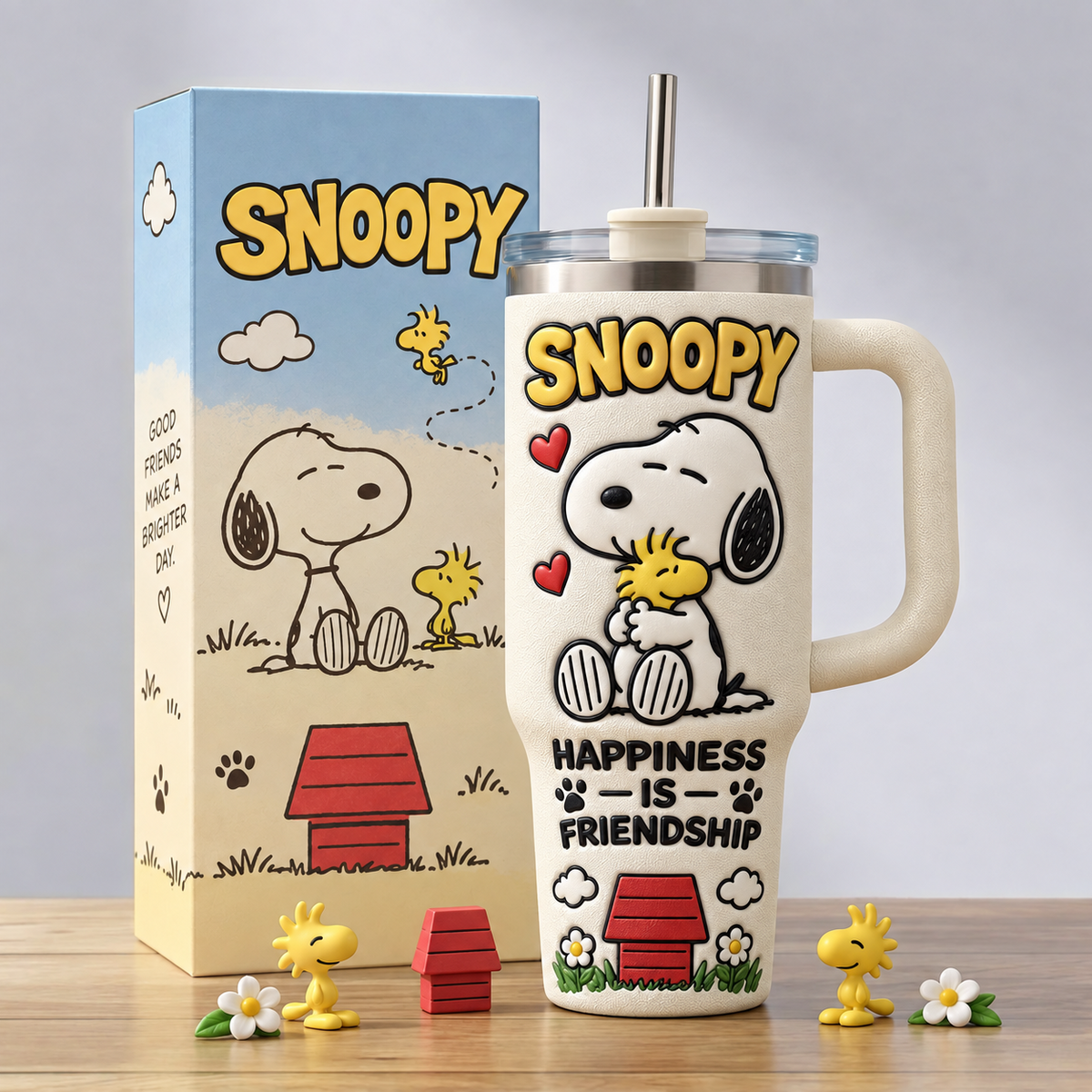 Classic Puppy Friendship - Cute Cartoon Travel Tumbler