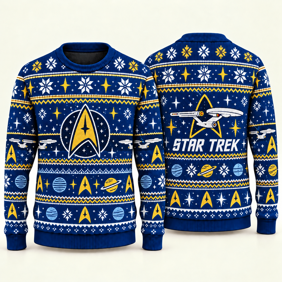Galactic Explorer Ugly Christmas Sweater – Retro Sci-Fi Holiday Sweater
