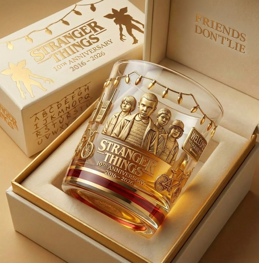 Last Adventure 10th Anniversary - Personalized Strange Movie Whiskey Glass