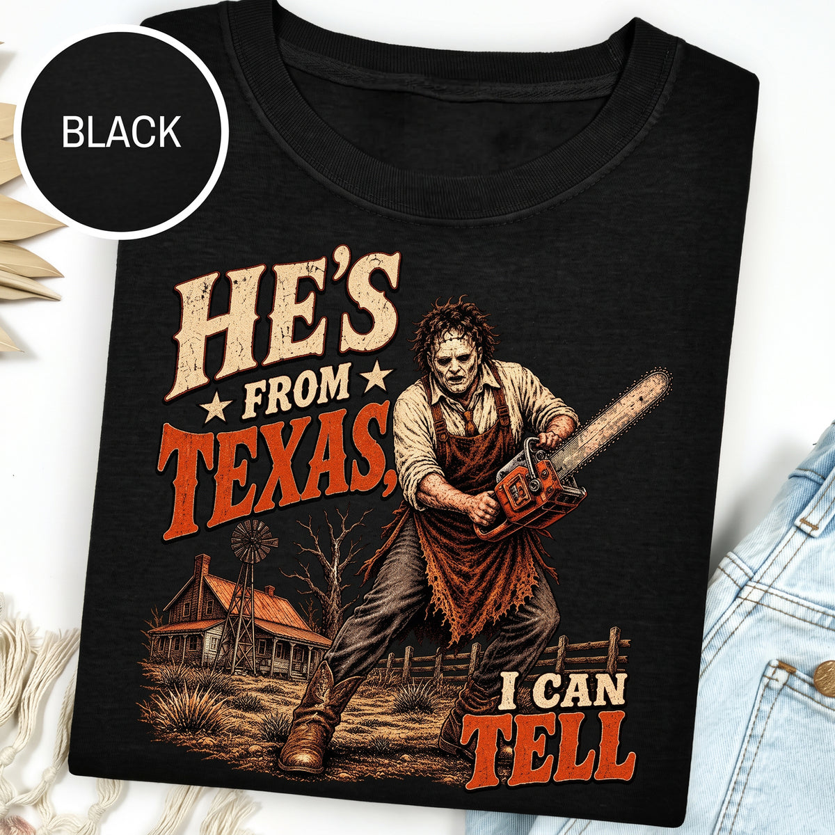 Texas Slasher Horror T-Shirt – Vintage Chainsaw Graphic Tee
