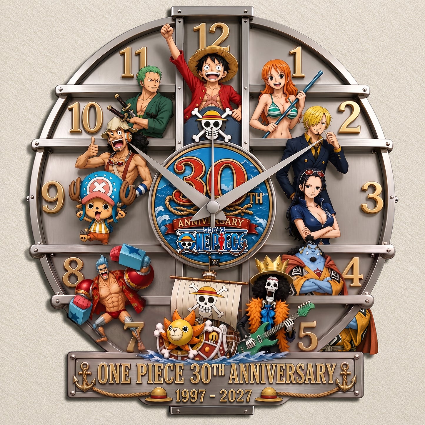 Pirate Crew 30th Anniversary Wall Clock – Anime Fan Collector Gift