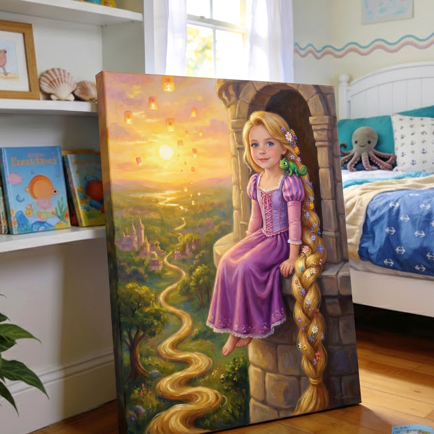Long Hair – Personalized Princess Canvas