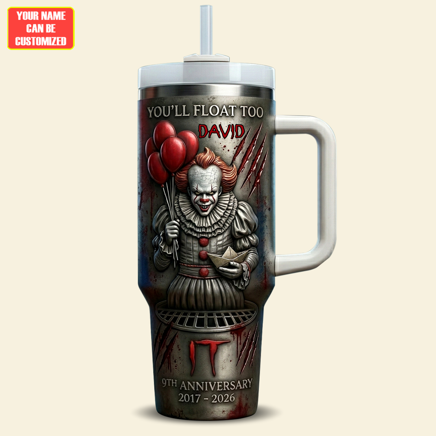 Horror Clown Inspired Insulated Tumbler
