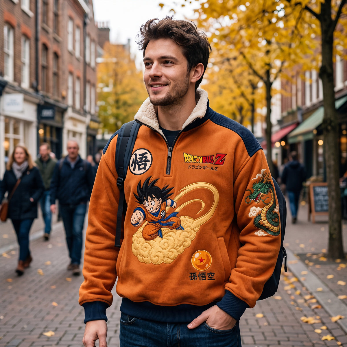 Anime Warrior Fleece Quarter-Zip Pullover