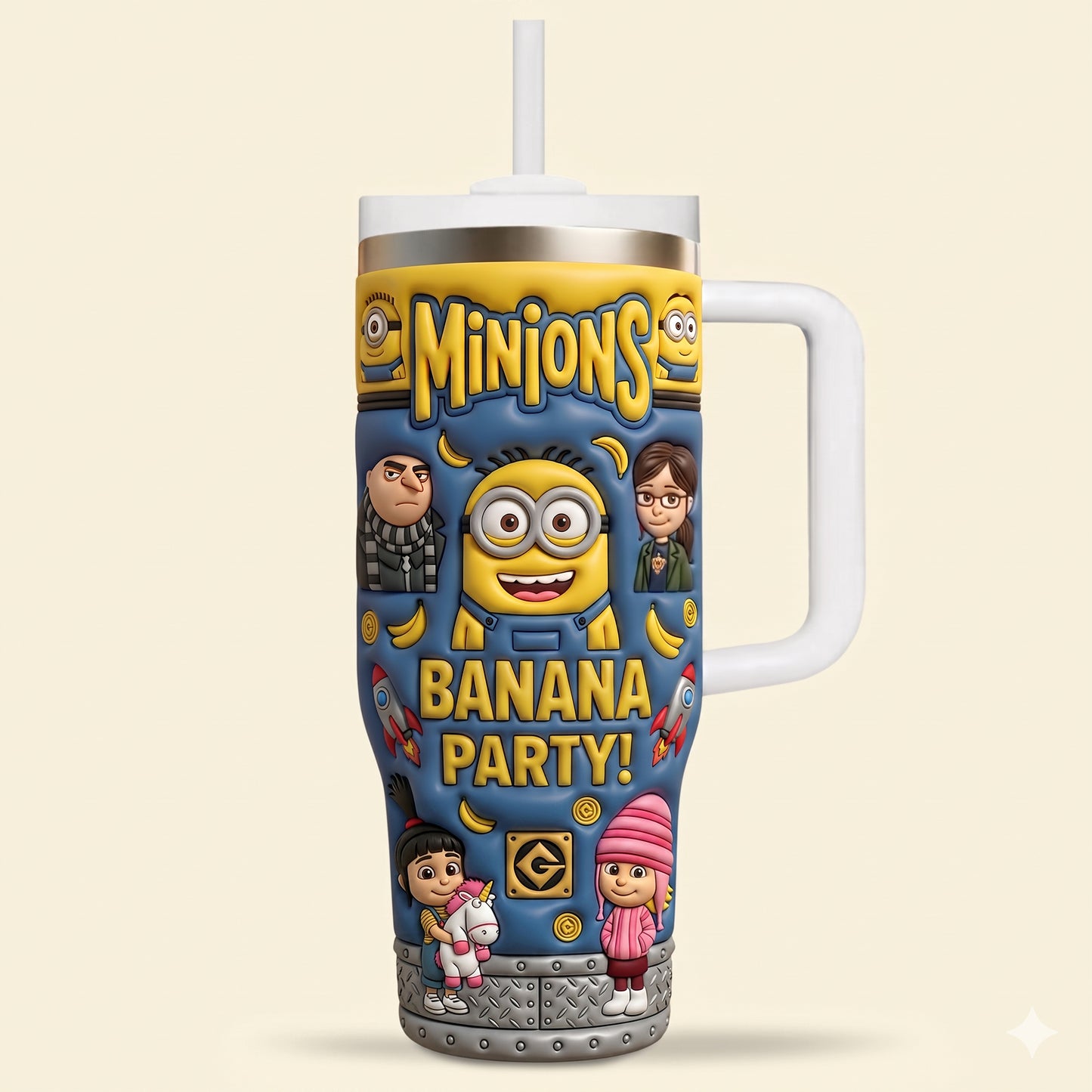 Yellow Banana Friends - Cartoon Party Tumbler With Handle