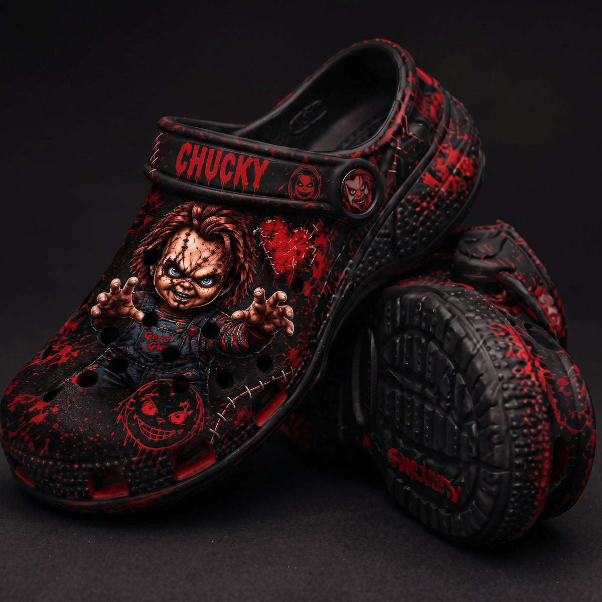 Haunted Doll Horror Clogs – Bloody Slasher Halloween Clogs