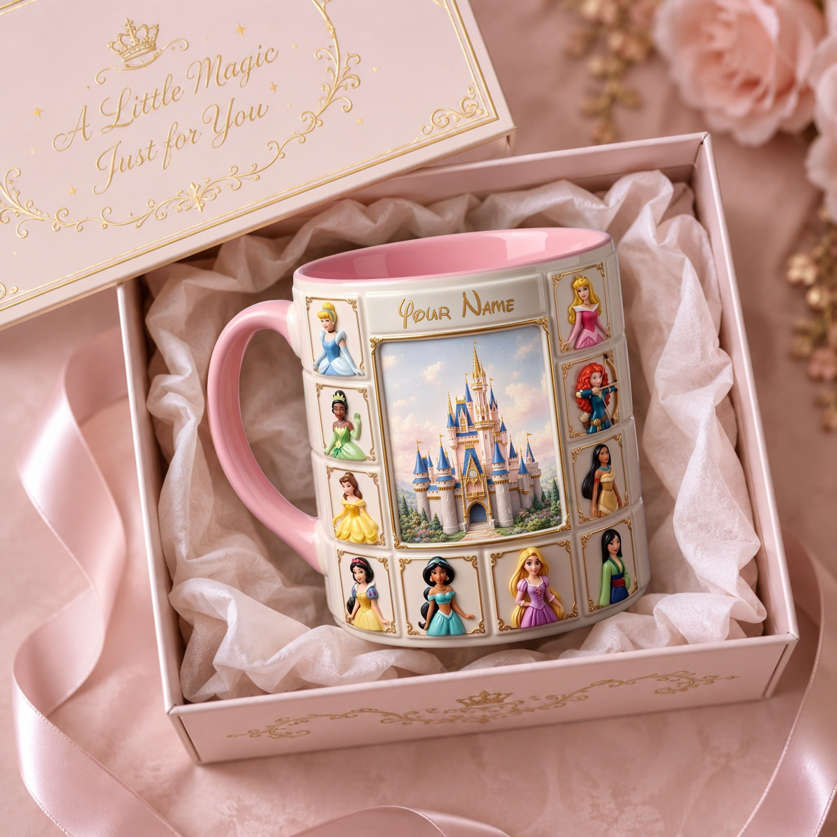 Personalized Magic Princess Mug – Custom Name Castle Mug Gift