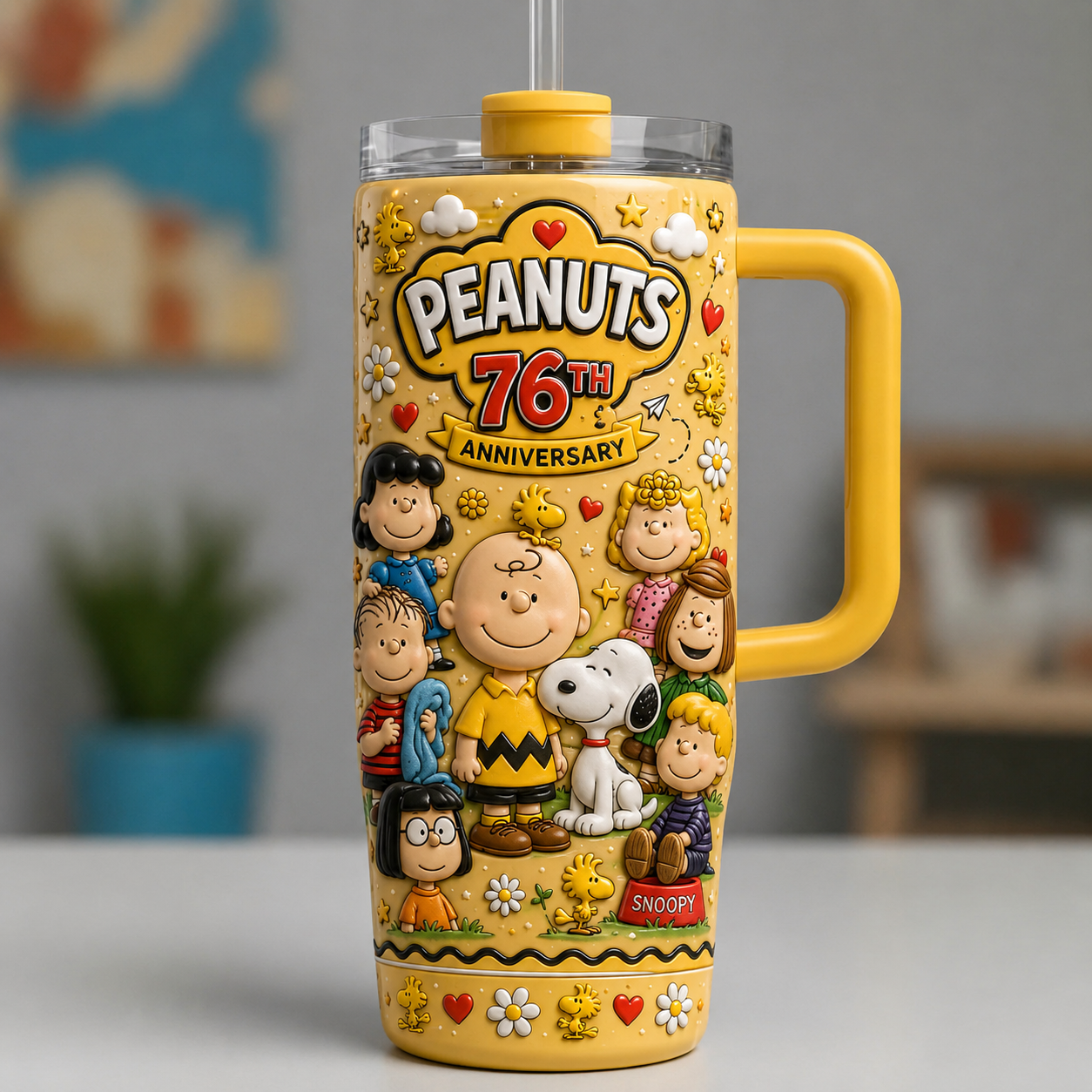 Celebrates 76TH Anniversary Cartoon Friendship Tumbler With Handle - Personalized Gifts For Friends