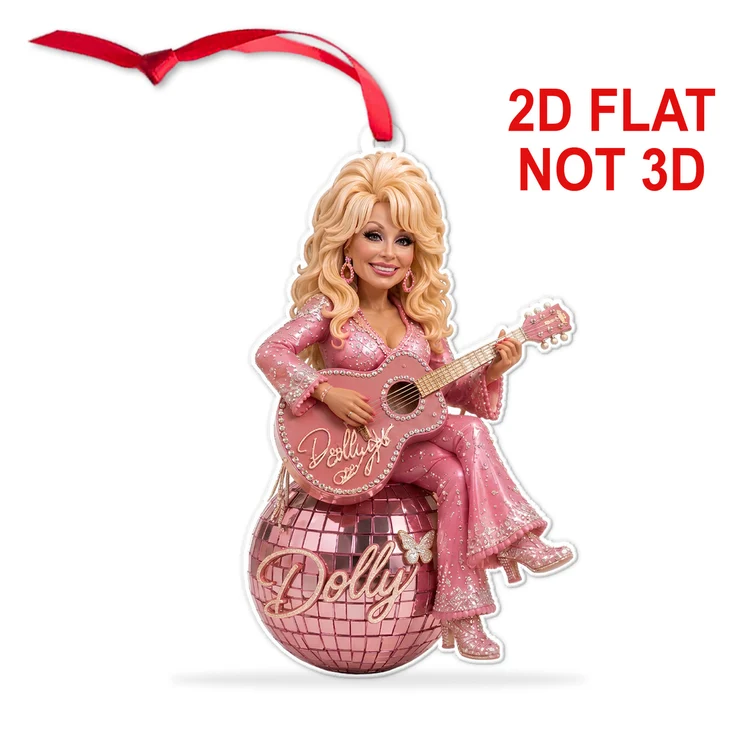 Pink Country Music Diva Christmas Ornament – Glam Guitar Holiday Keepsake