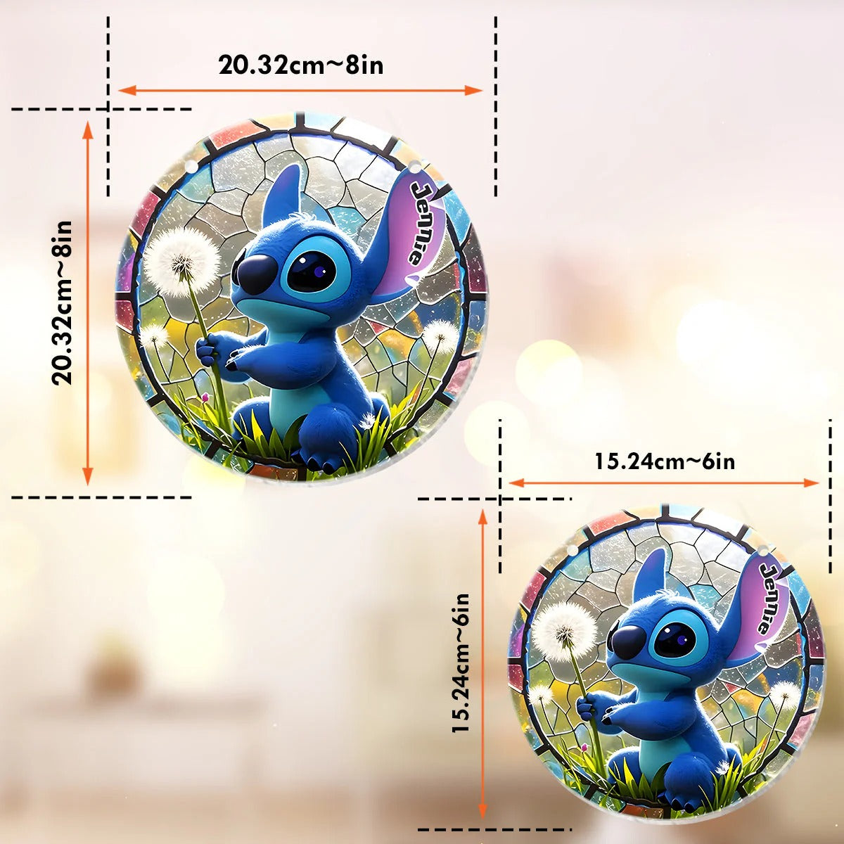 Dandelion Dreams - Personalized Ohana Window Hanging Suncatcher Ornament