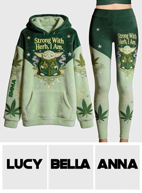 Personalized The Force Hoodie and Leggings - Strong With Herb