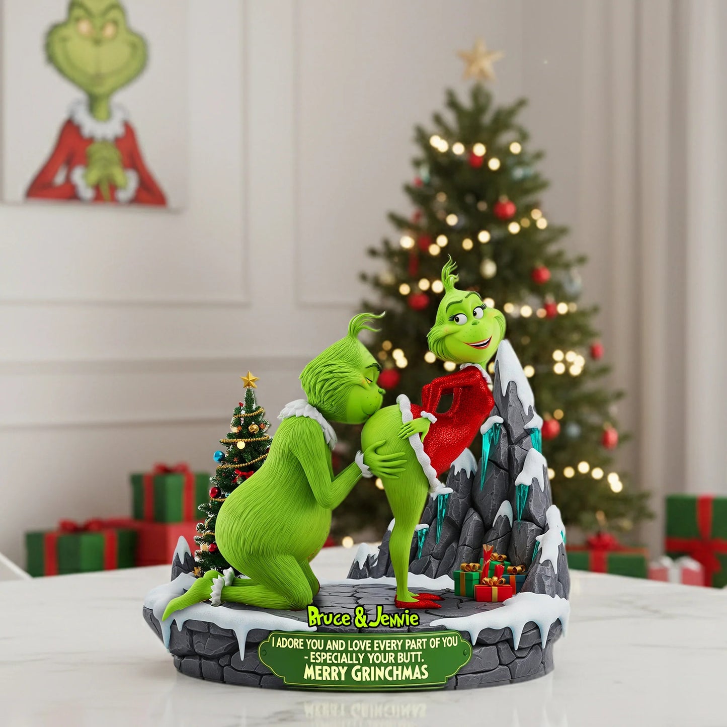 Funny Green Monsters Acrylic Plaque- Personalized Gifts for Couple
